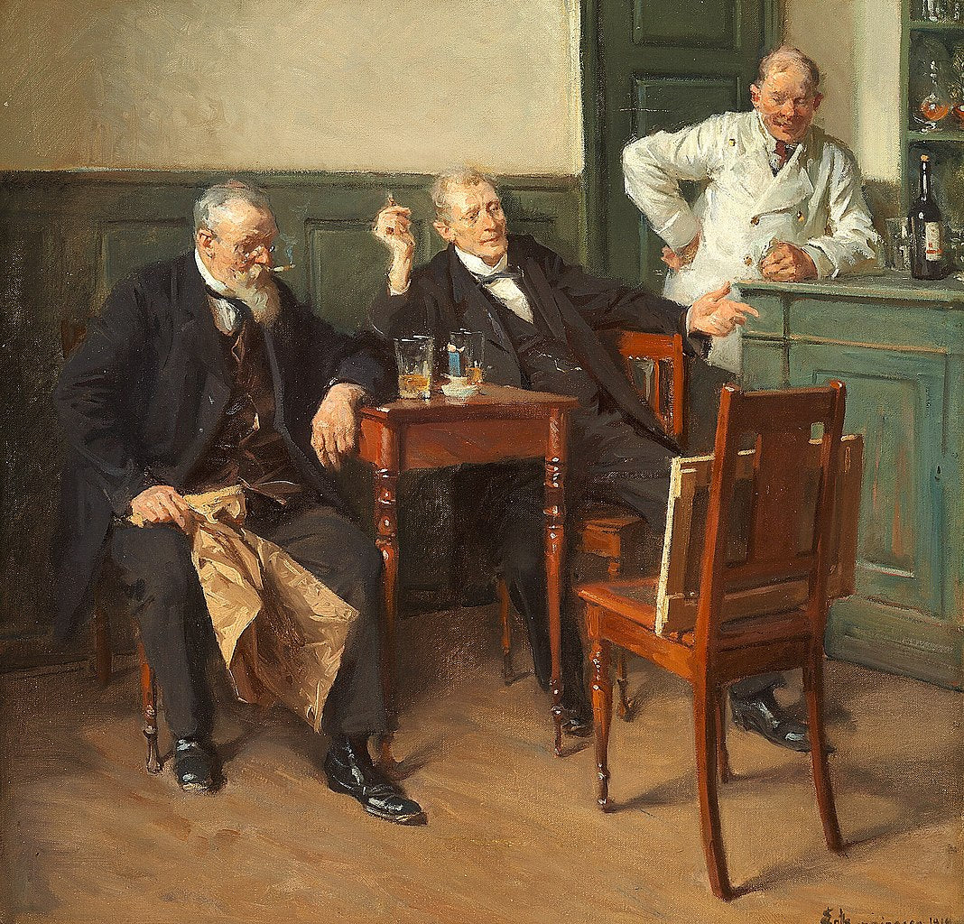 Connoisseurs of Art, vintage artwork by Erik Henningsen, 12x8" (A4) Poster