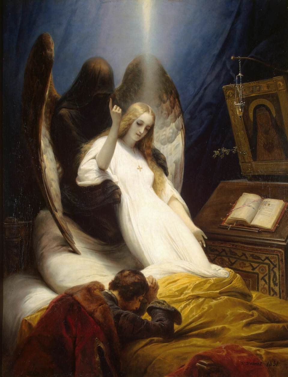 Angel of Death, vintage artwork by Horace Vernet, A3 (16x12") Poster Print