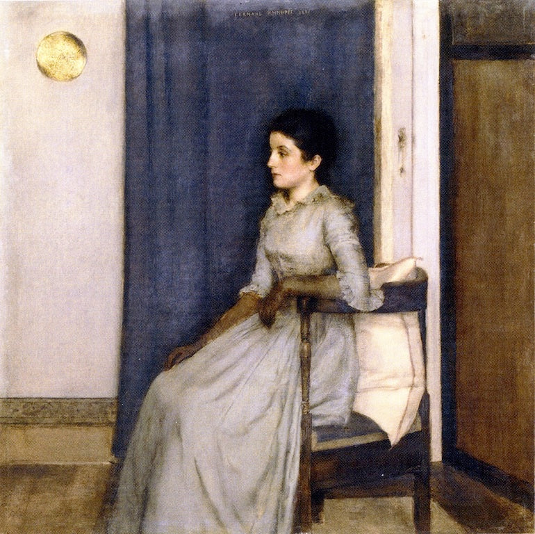 Marie Monnom, vintage artwork by Fernand Khnopff, 12x8" (A4) Poster