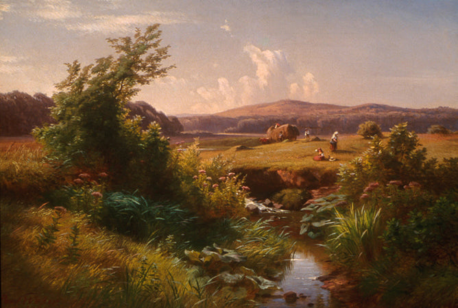 Haying Scene, vintage artwork by Gottlieb Weber, 12x8" (A4) Poster