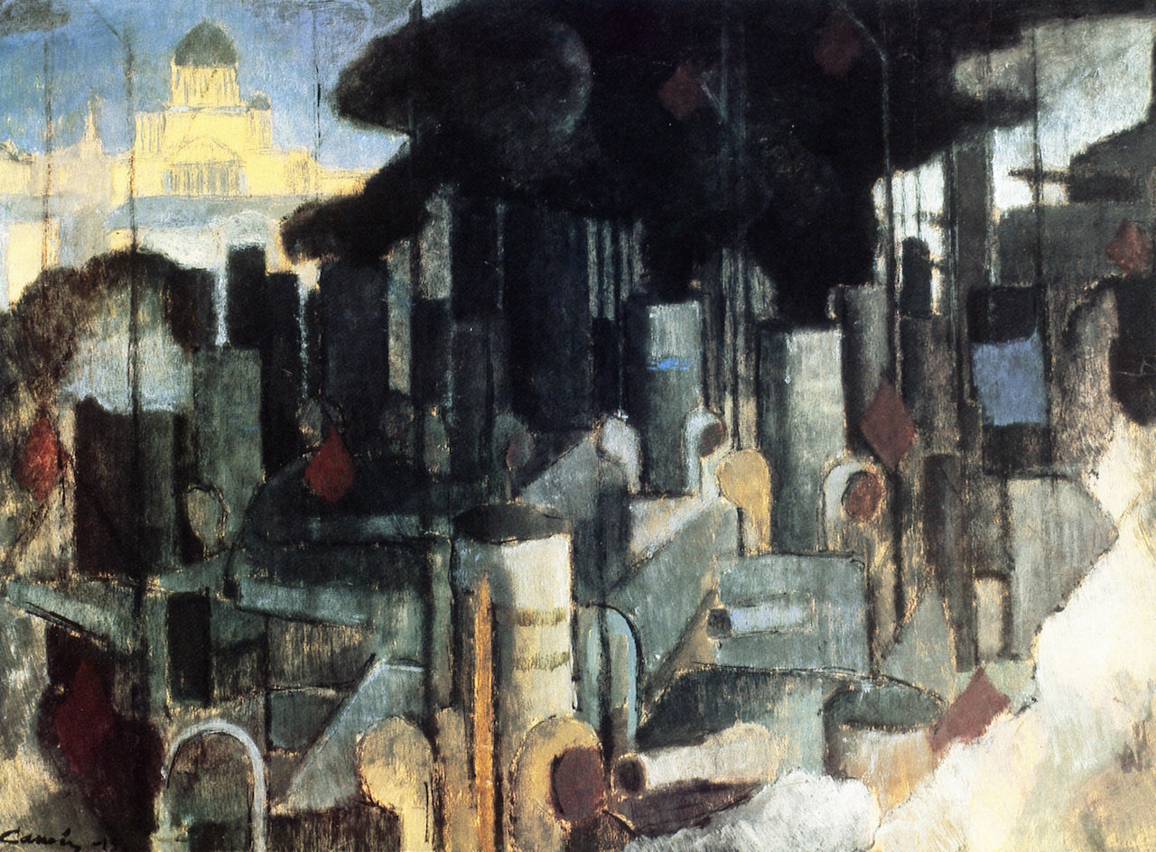 The Russian Fleet in Helsinki Harbor, vintage artwork by Alvar Cawen, 12x8" (A4) Poster