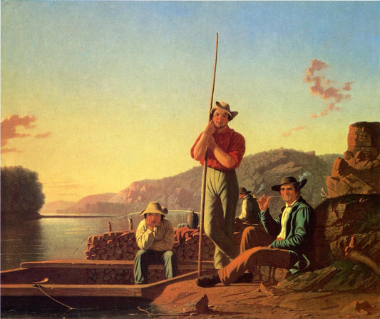The Wood Boat, vintage artwork by George Caleb Bingham, A3 (16x12") Poster Print