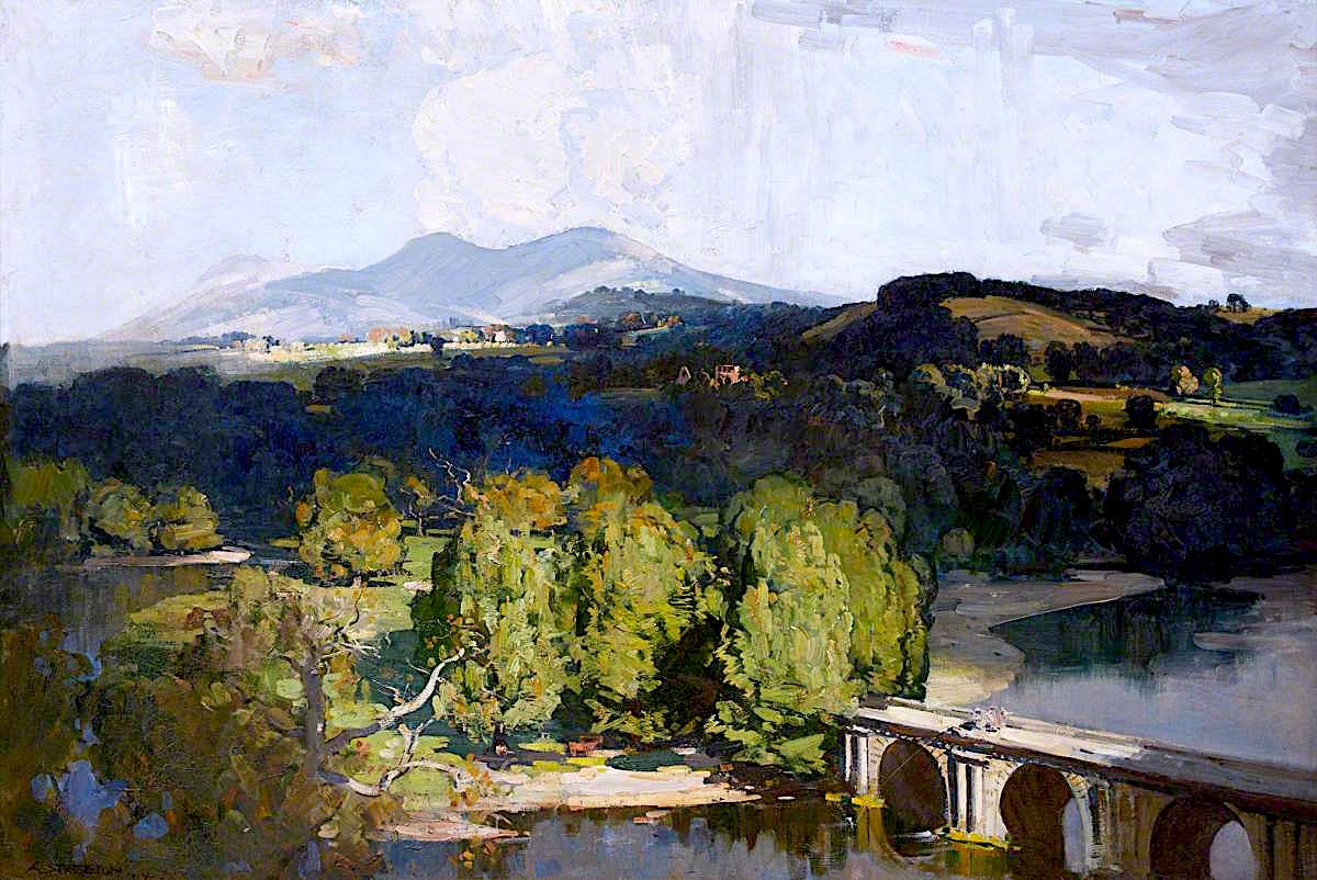 The Borderland, vintage artwork by Sir Arthur Streeton, 12x8" (A4) Poster