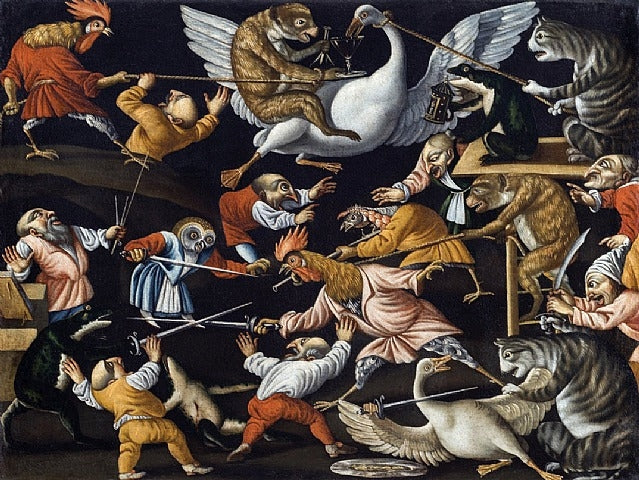 Il Gatto Violinista, vintage artwork by Maestro dellà Fertilità dell Uova, 12x8" (A4) Poster