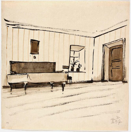 Salon with a Piano by Stanislaw Noakowski,A3(16x12")Poster
