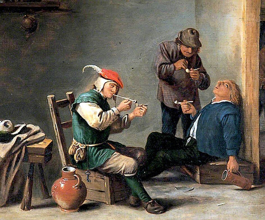 The Topers, vintage artwork by Adriaen Brouwer, 12x8" (A4) Poster