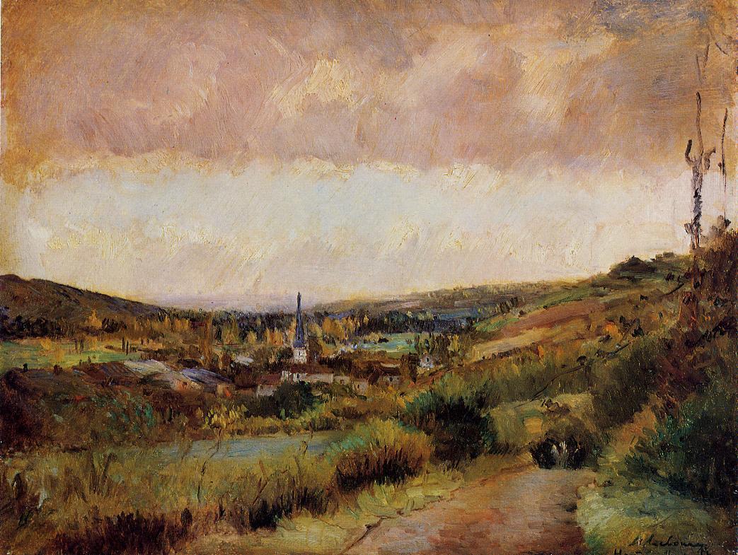 The End of Autumn at Hondouville-sur-Iton, vintage artwork by Albert Lebourg, 12x8" (A4) Poster
