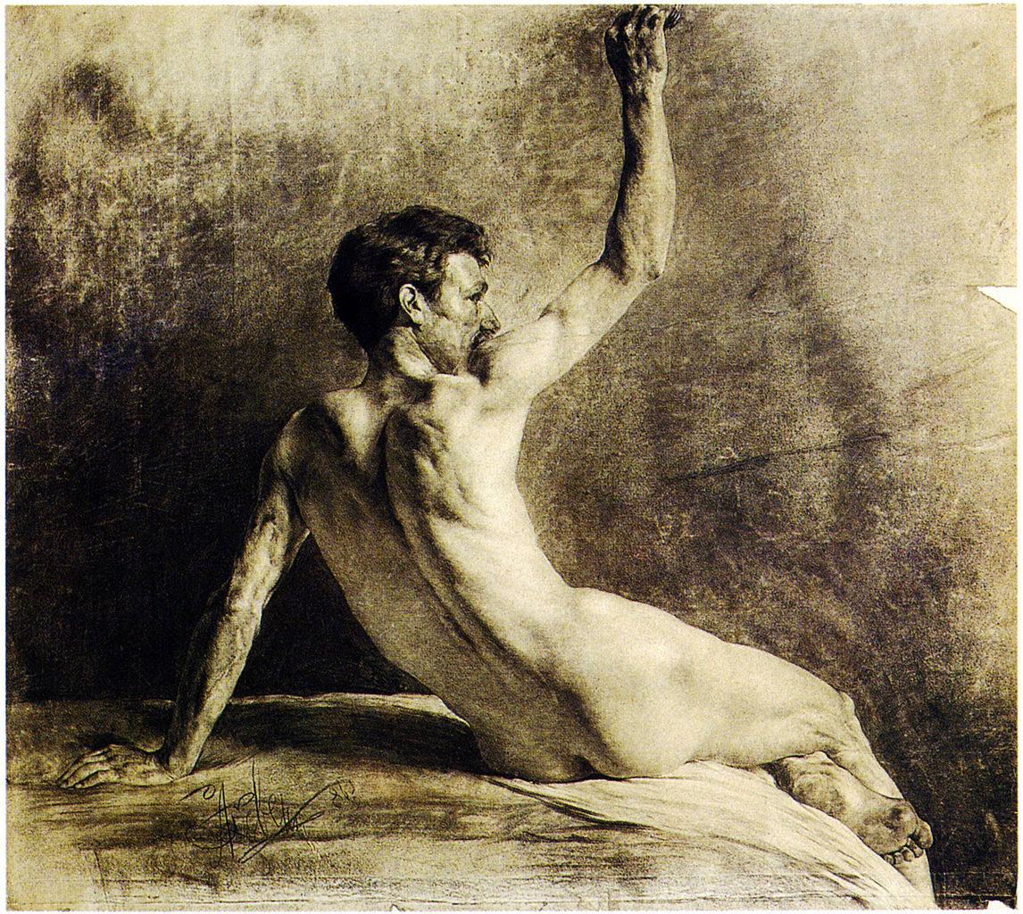 Study of a man by Anton Aszbe,A3(16x12")Poster