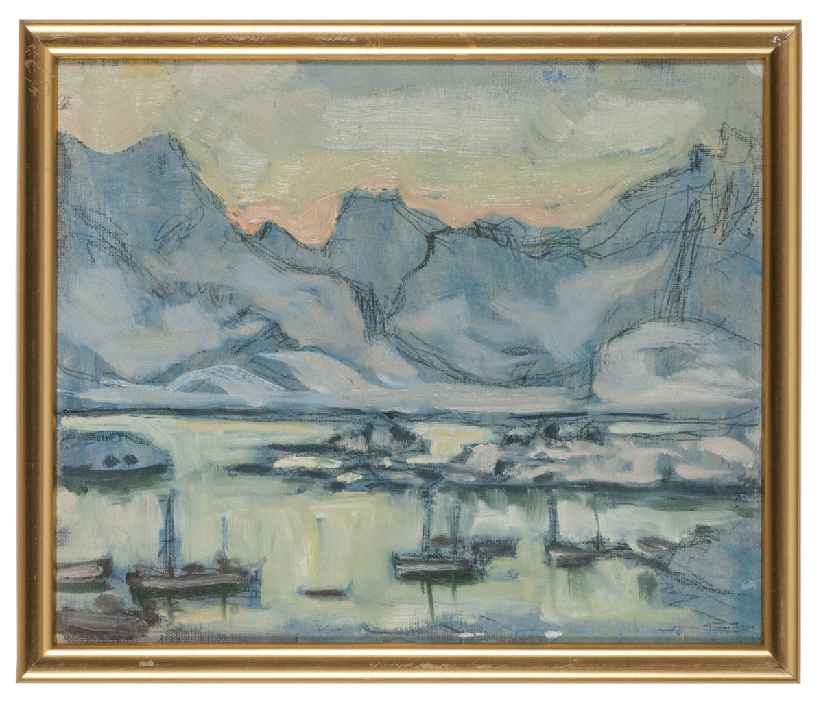 Boat with Net. Study from Lofoten, vintage artwork by Anna Boberg, 12x8" (A4) Poster
