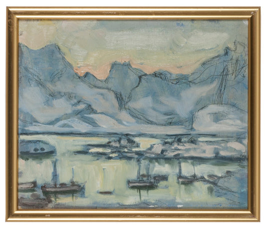 Boat with Net. Study from Lofoten, vintage artwork by Anna Boberg, 12x8" (A4) Poster
