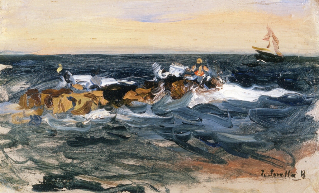  Valencia (Oxen Pulling a Boat) by Joaquin Sorolla y Bastida,A3(16x12")Poster