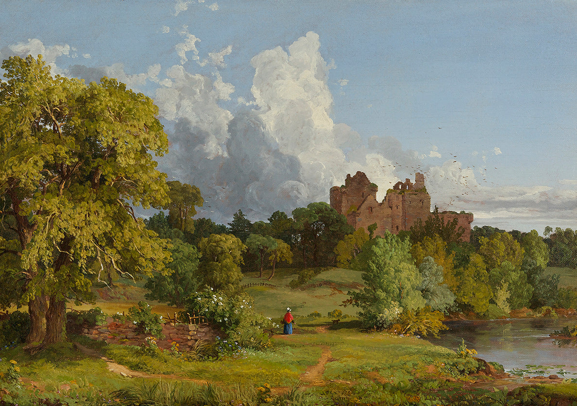 Doune Castle, vintage artwork by Jasper Francis Cropsey, 12x8" (A4) Poster