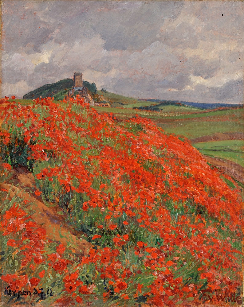 Poppies in Kerpen by Fritz von Wille,A3(16x12")Poster