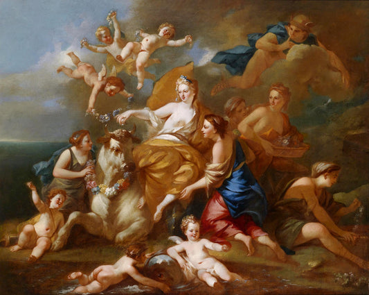 The Rape of Europe, vintage artwork by Pierre-Jacques Cazes, 12x8" (A4) Poster