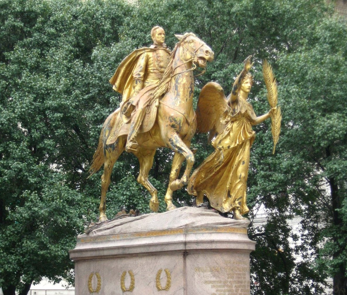 General Sherman Monument, vintage artwork by Augustus Saint-Gaudens, 12x8" (A4) Poster