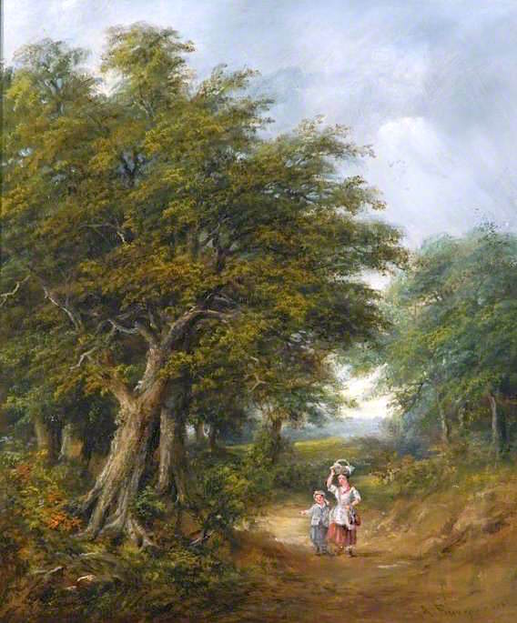 Gainsborough's Lane, vintage artwork by Robert Burrows, A3 (16x12") Poster Print