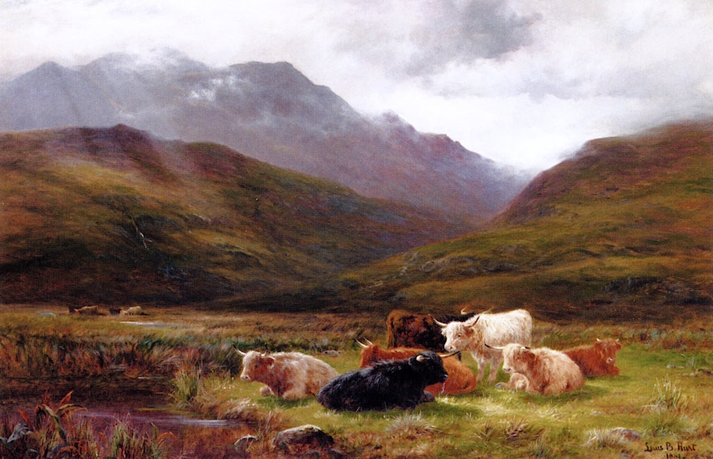 A Pasture in Glen Falloch, Perthsihre by Louis Bosworth Hurt,A3(16x12")Poster