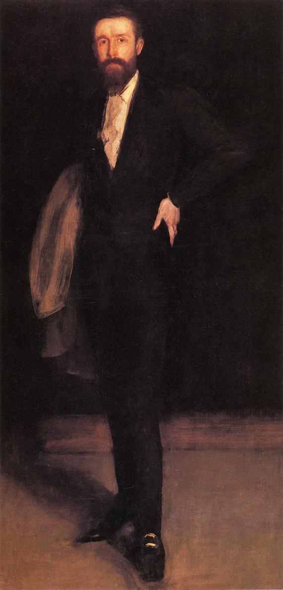 Arrangement in Black: Portrait of F. R. Leland, vintage artwork by James Abbott McNeill Whistler, 12x8" (A4) Poster