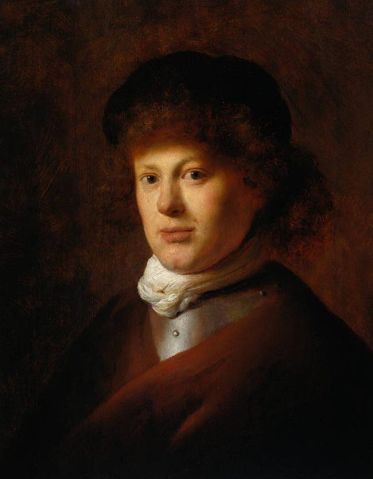 Portrait of Rembrandt van Rijn, vintage artwork by Jan Lievens, 12x8" (A4) Poster