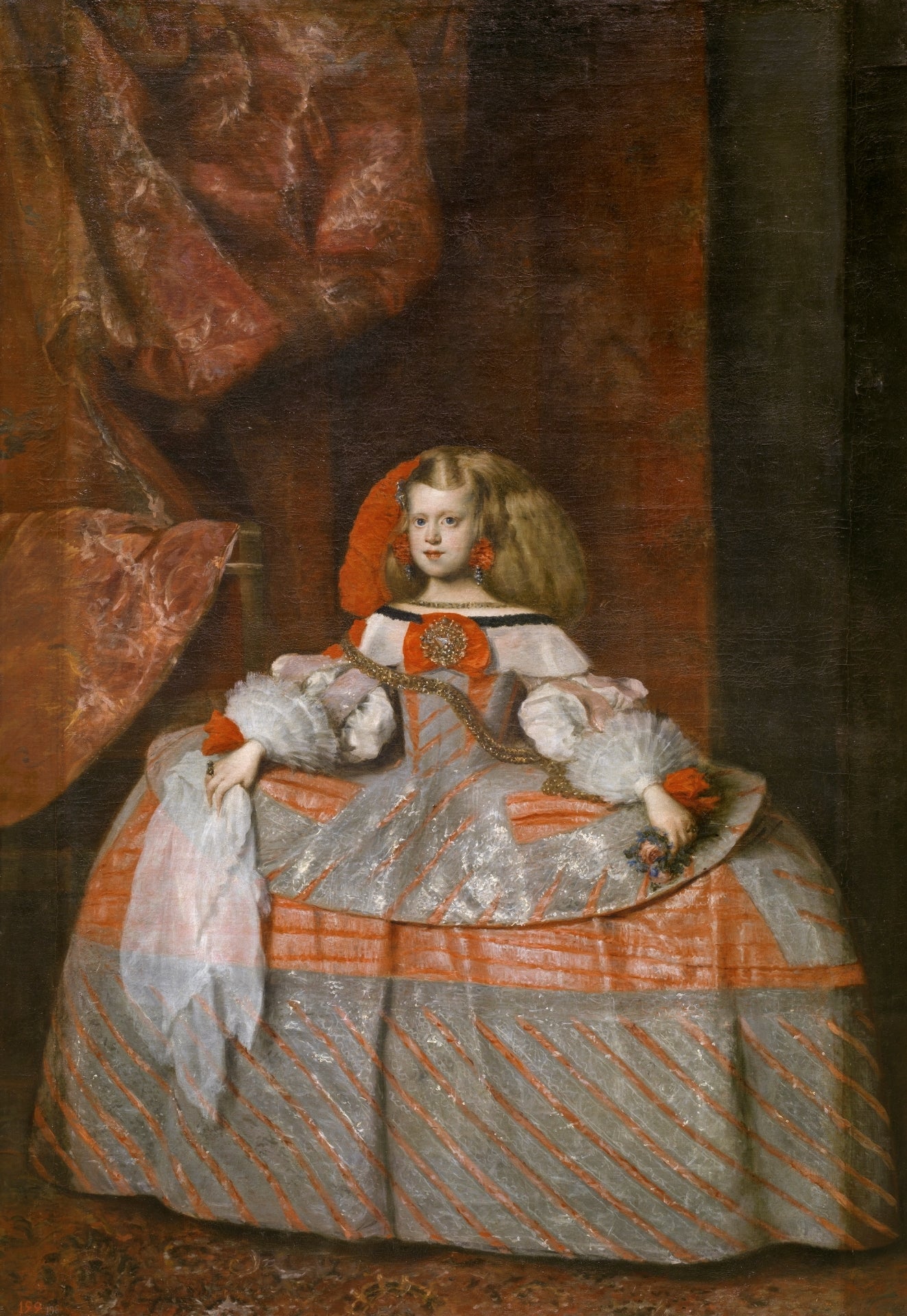 The Infanta Margarita of Austria (after Velázquez), vintage artwork by Juan Bautista Martinez del Mazo, 12x8" (A4) Poster