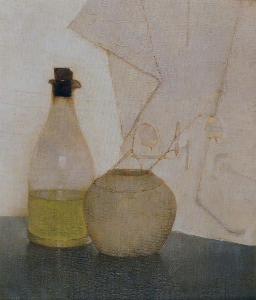 Still Life with an Oil Bottle, vintage artwork by Jan Mankes, 12x8" (A4) Poster