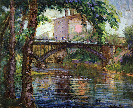 Bridge at Anoka, vintage artwork by Ada Augusta Wolfe, 12x8" (A4) Poster