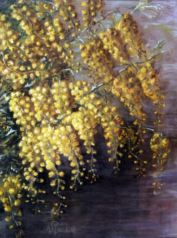 Mimosa, vintage artwork by Francesco Paolo Michetti, 12x8" (A4) Poster