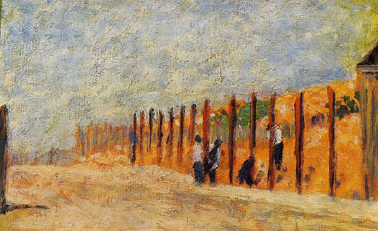 Peasants Driving Stakes, vintage artwork by Georges Seurat, 12x8" (A4) Poster