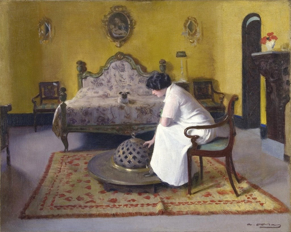 Interior with Julia, vintage artwork by Ramon Casas y Carbó, 12x8" (A4) Poster