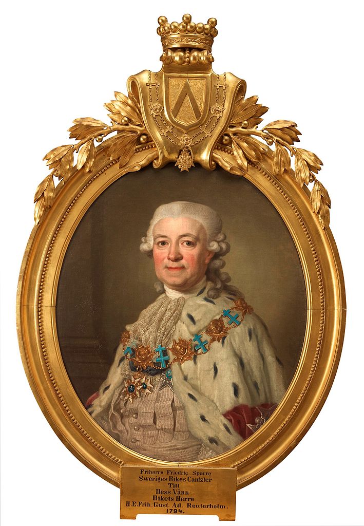 Count Fredrik Sparre, vintage artwork by Lorens Pasch the Younger, 12x8" (A4) Poster