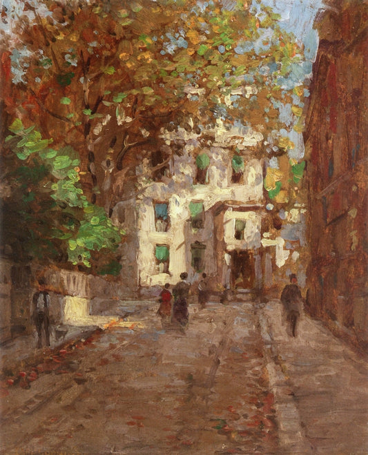 The Village, New York City, vintage artwork by Paul Cornoyer, 12x8" (A4) Poster