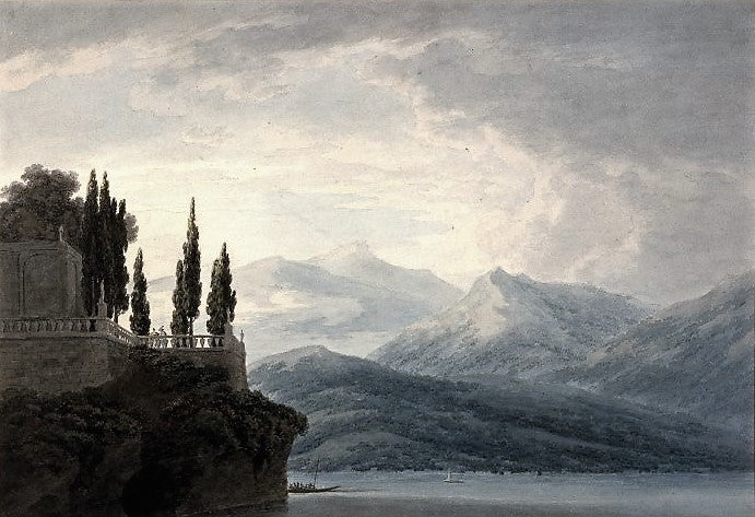 Isola (Bella), Lago Maggiore, vintage artwork by John Robert Cozens, 12x8" (A4) Poster