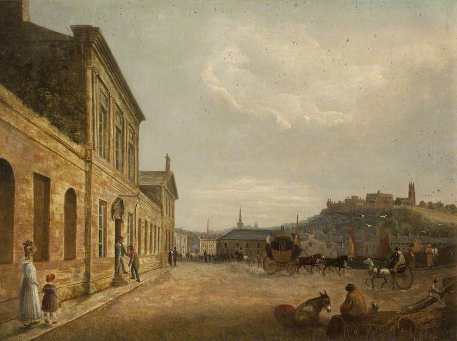 Bridge End, Lancaster, vintage artwork by Attributed to William Marlow, 12x8" (A4) Poster