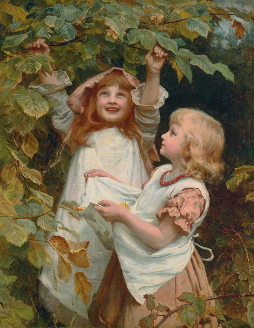 Nutting, vintage artwork by Frederick Morgan, 12x8" (A4) Poster