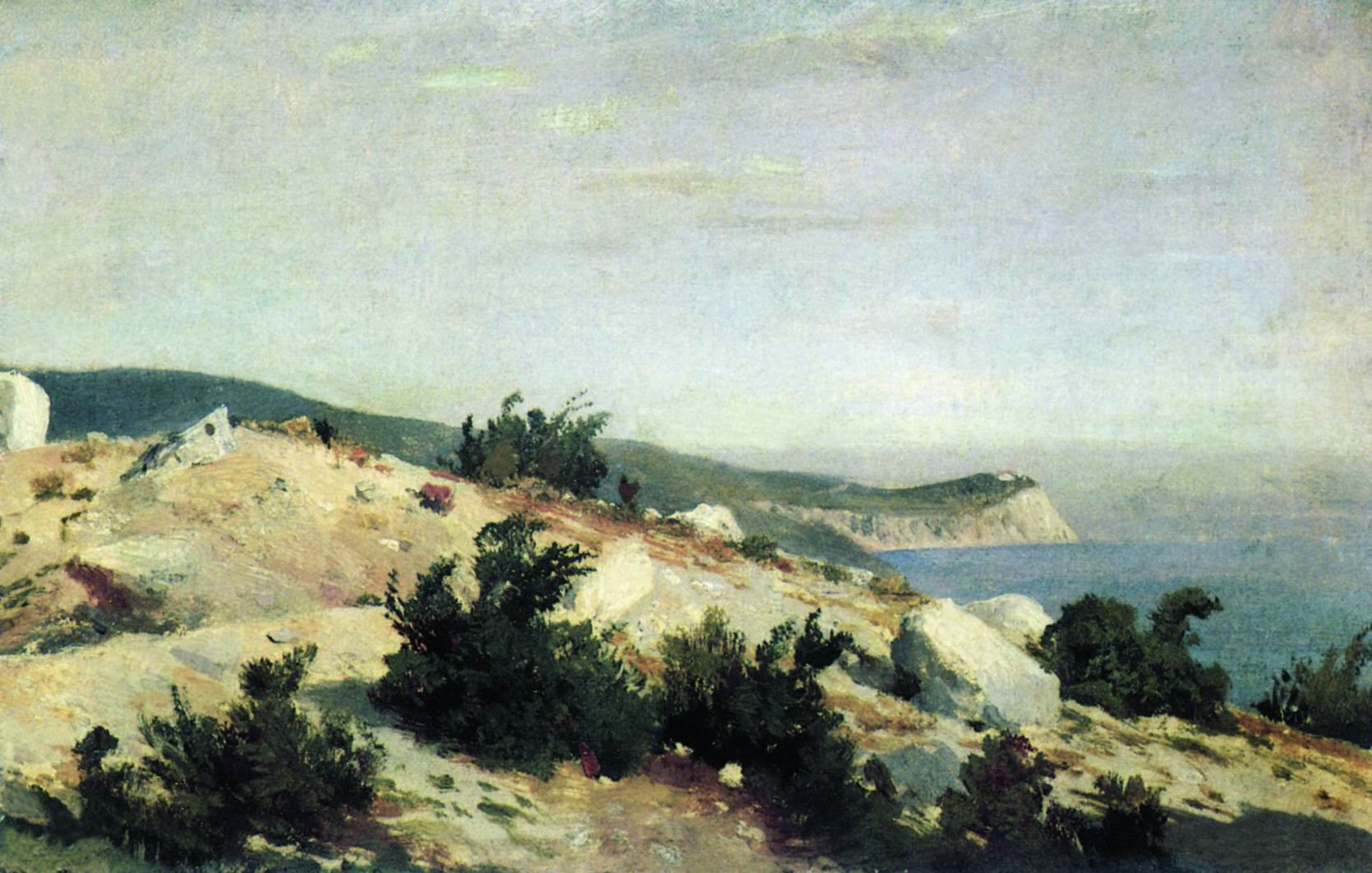 Cape Ay-Todor, Crimea (Study), vintage artwork by Ivan Ivanovich Shishkin, 12x8" (A4) Poster