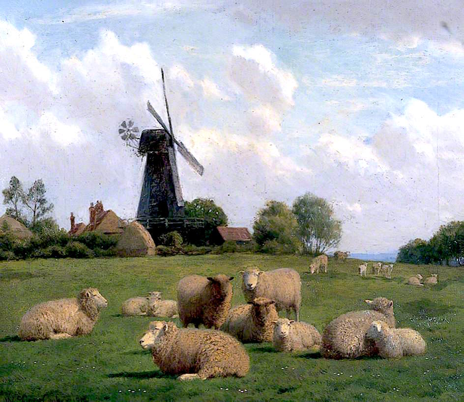 Herne Mill, Kent, vintage artwork by William Sidney Cooper, 12x8" (A4) Poster