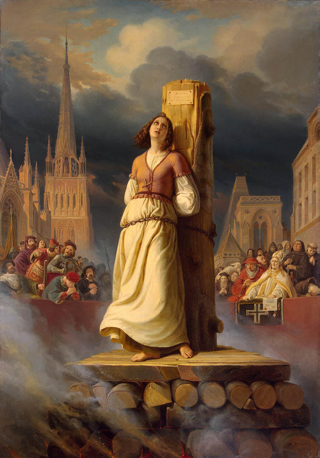 Joan of Arcs Death at the Stake, vintage artwork by Hermann Anton Stilke, A3 (16x12") Poster Print