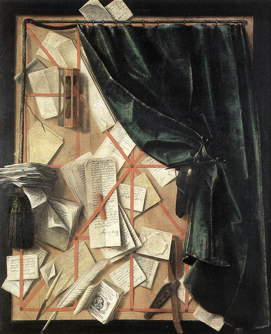 Trompe l'Oeil, vintage artwork by Cornelis Norbertus Gysbrechts, 12x8" (A4) Poster