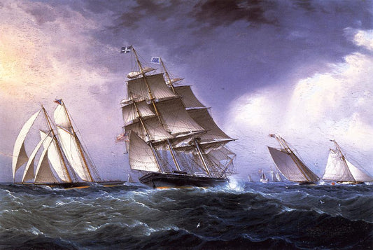 A Breezy Day Outside, vintage artwork by James E. Buttersworth, A3 (16x12") Poster Print