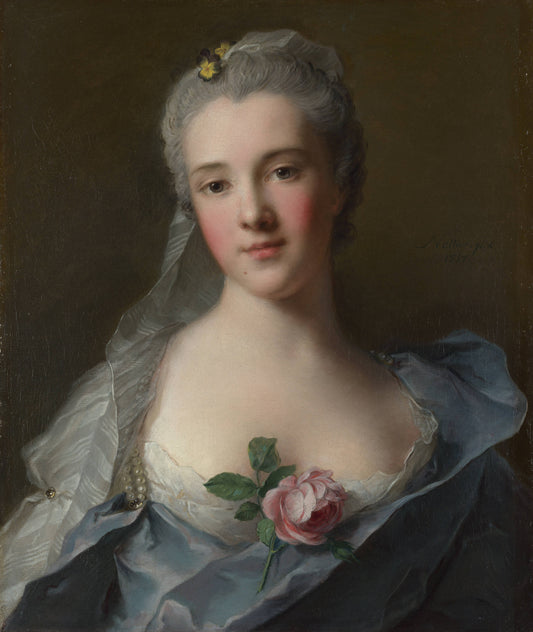Portrait of Manon Balletti, vintage artwork by Jean-Marc Nattier, 12x8" (A4) Poster