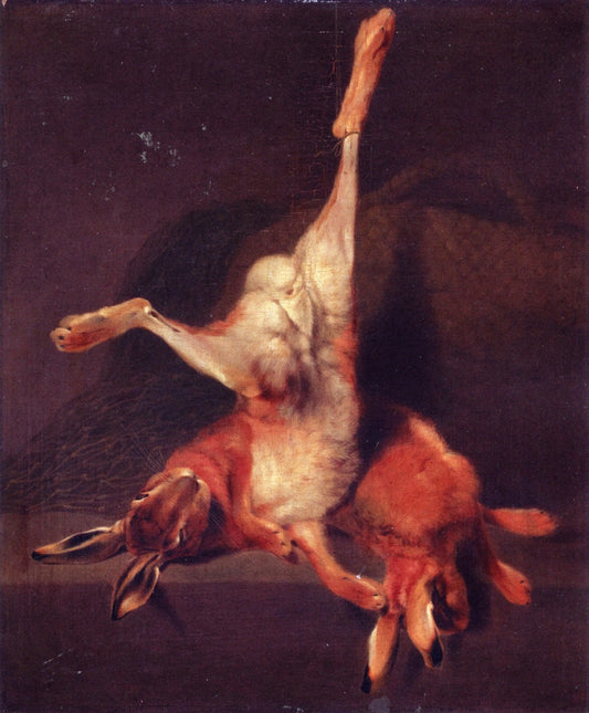 Still Life with Two Hares, vintage artwork by Giovanni Segantini, 12x8" (A4) Poster