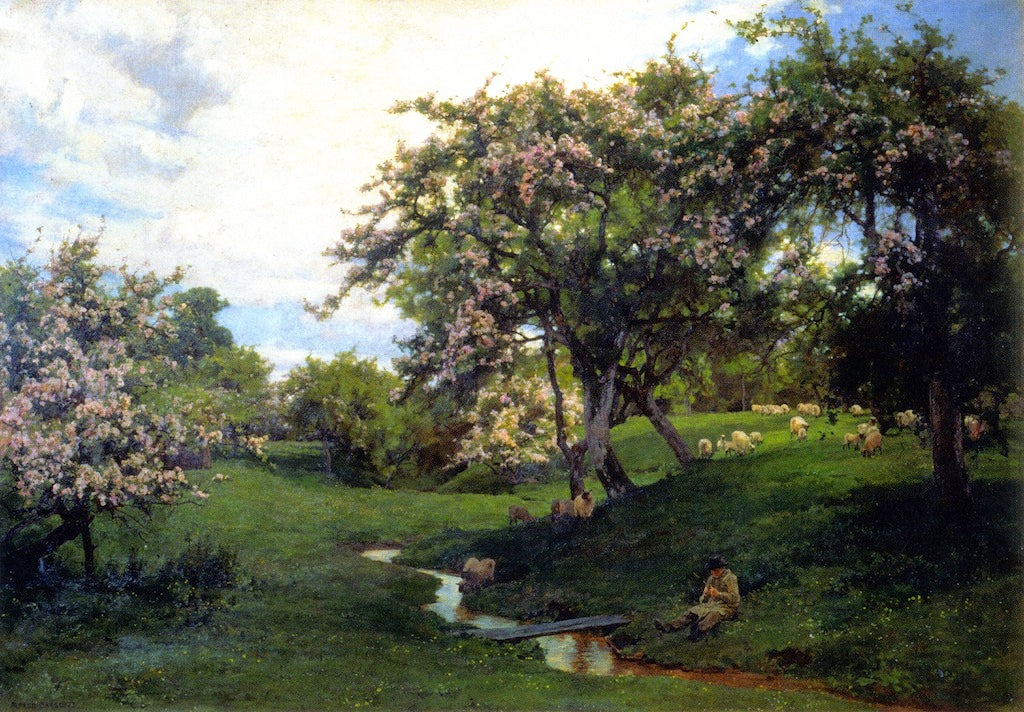 When Nature Painted All Things Gay, vintage artwork by Alfred William Parsons, R.A., P.R.W.S., 12x8" (A4) Poster