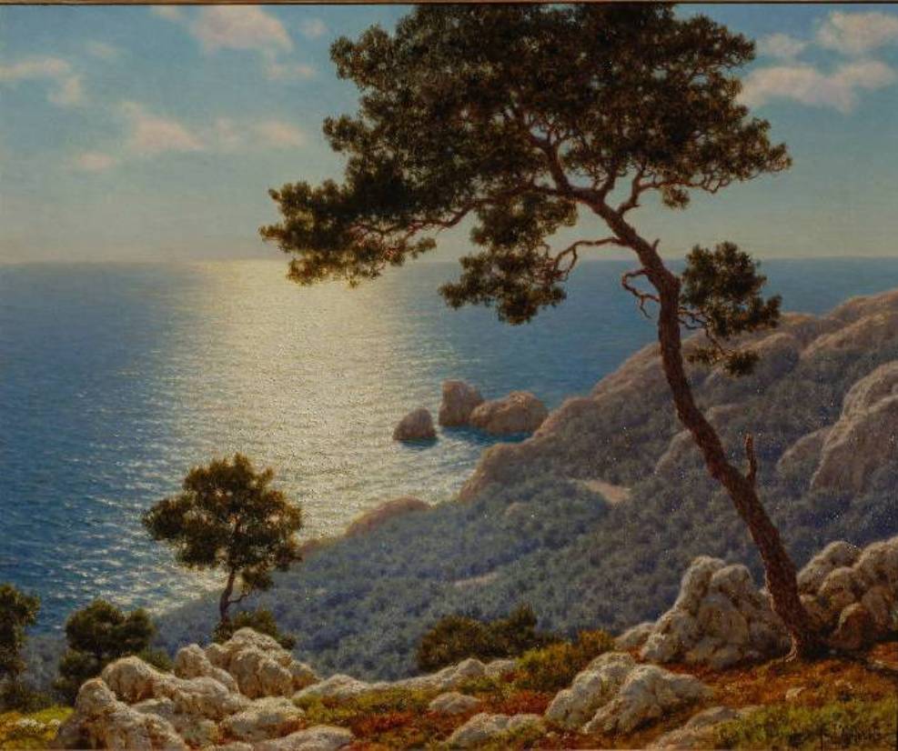 Sur La Corniche (Cote d'Azur) by Ivan Fedorovich Choultse,16x12(A3) Poster