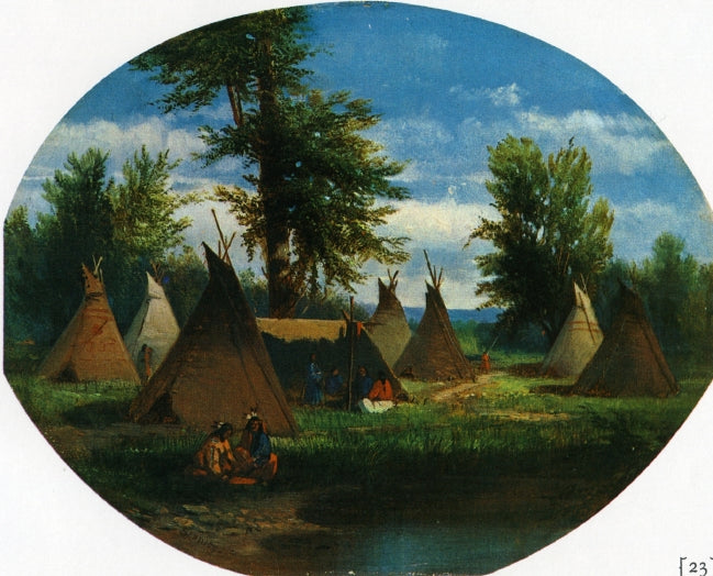 Assiniboin Camp, vintage artwork by John Mix Stanley, A3 (16x12") Poster Print