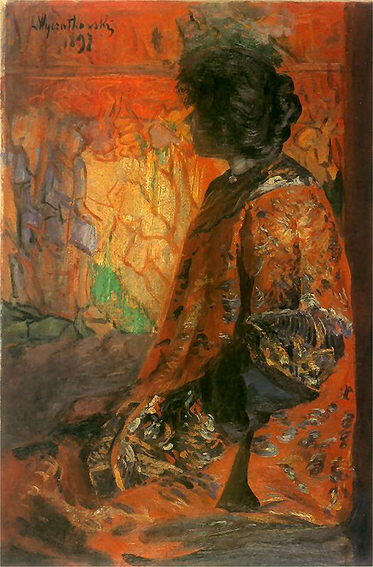 Japanese Woman, vintage artwork by Leon Jan Wyczolkowski, 12x8" (A4) Poster