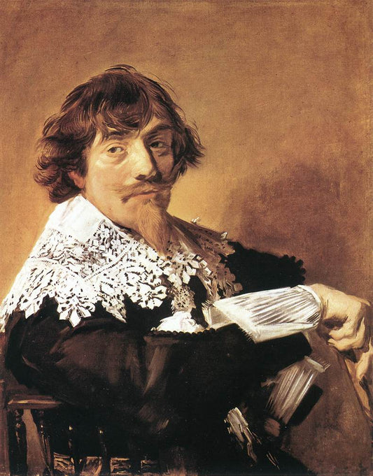Nicolaes Hasselaer, vintage artwork by Frans Hals, 12x8" (A4) Poster
