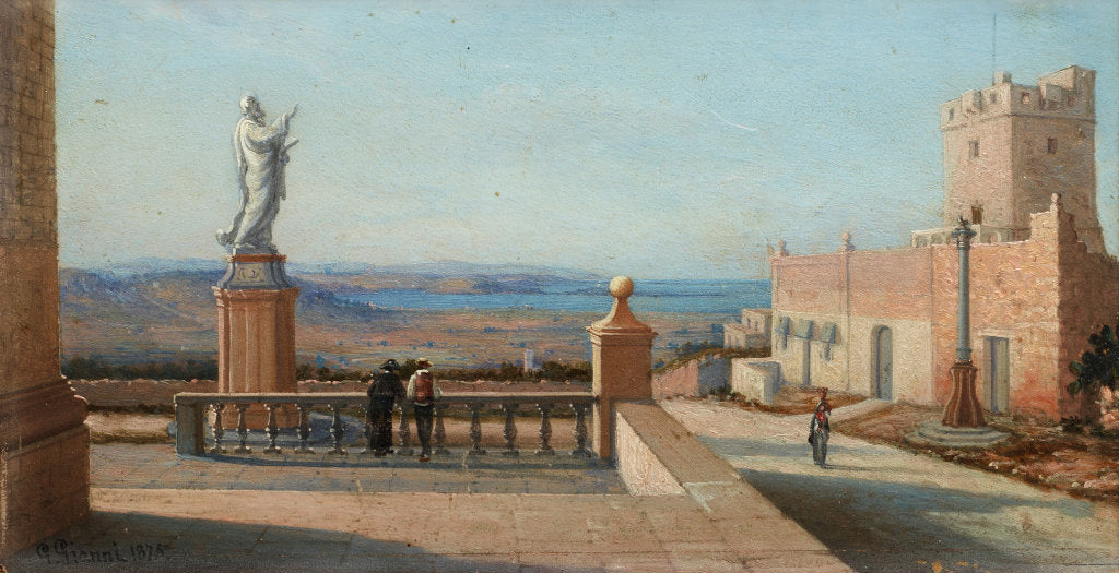 View in Malta, vintage artwork by Girolamo Gianni, 12x8" (A4) Poster