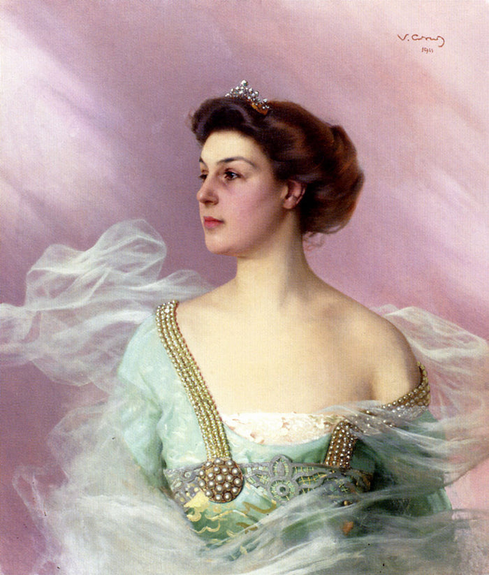 Portrait Of A Lady by Vittorio Matteo Corcos,A3(16x12