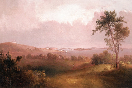 View of Boston Harbor from Dorchester Heights, vintage artwork by Thomas Doughty, A3 (16x12") Poster Print