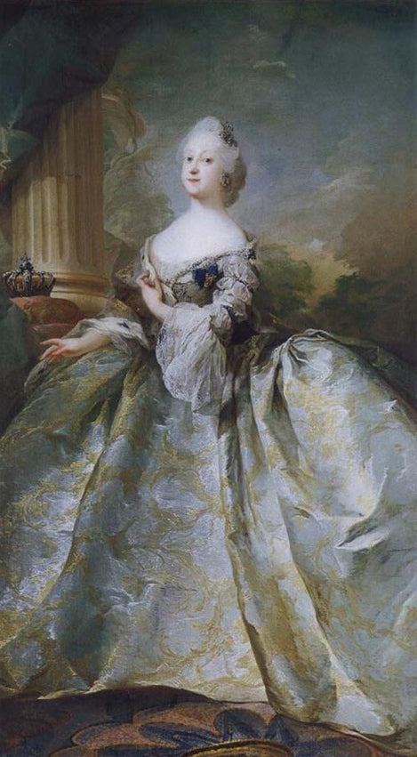 Portrait of Queen Louise of Denmark, vintage artwork by Carl Gustaf Pilo, 12x8" (A4) Poster